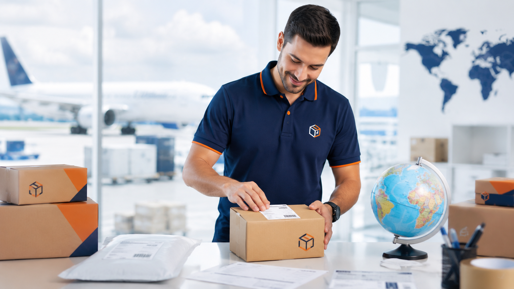 Paquetes preparados para courier internacional